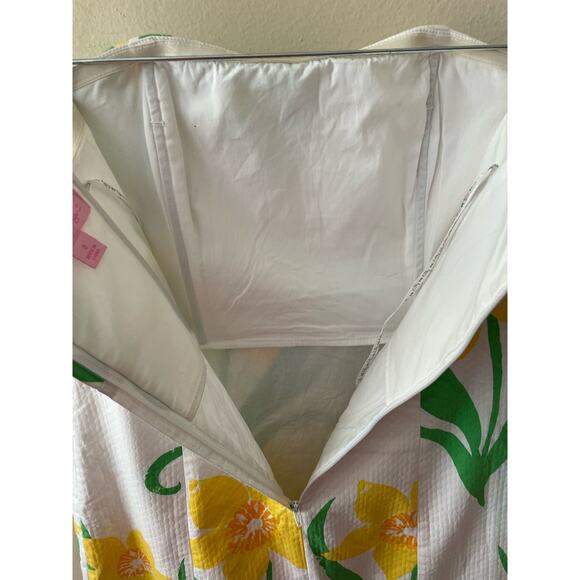 Lilly Pulitzer Pink Label Strapless White Yellow Floral Mini Dress Size 2 - Picture 8 of 12